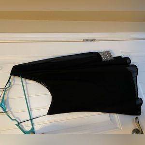 One shoulder, Double Zero boutique dress size S with beading cuff detail.